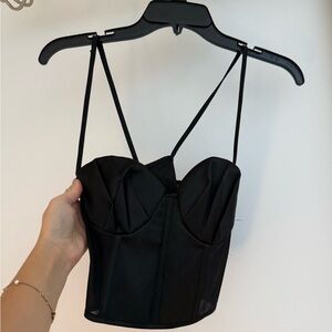 Zara Elegant Black Bustier Top
